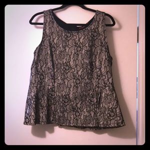 Stunning black and white lace peplum